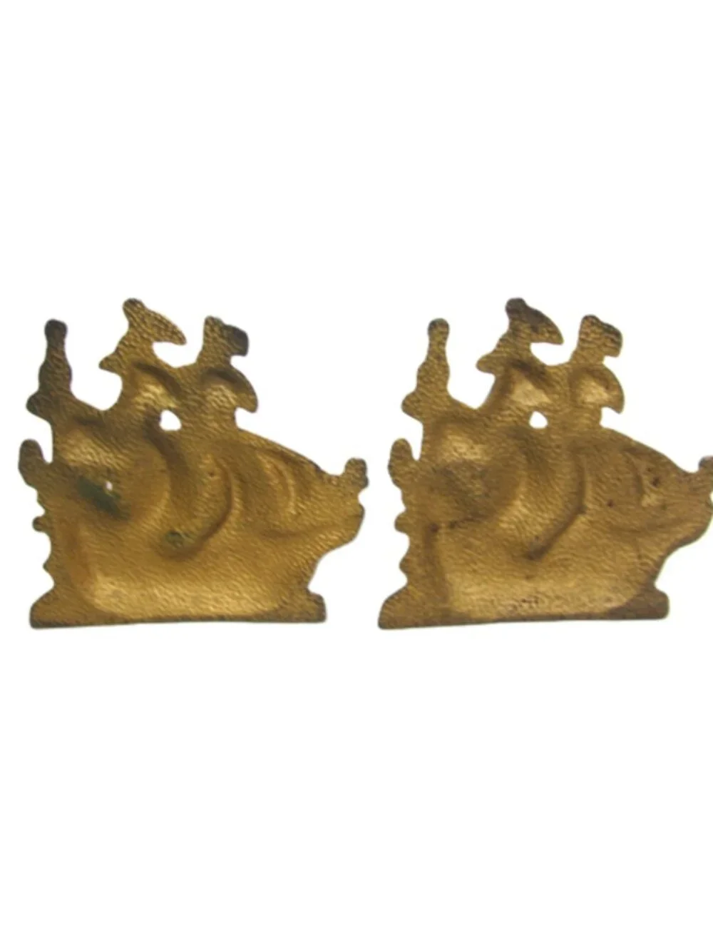 Pair of Antique Vintage Cast Iron 4
